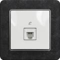 Sedna telephone socket (white insert, slate matte frame)